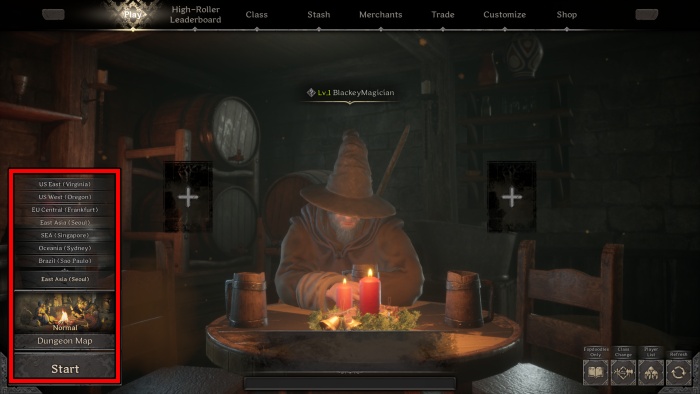 サーバー選択