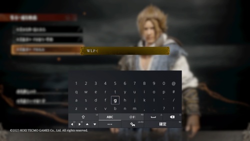 外見設定コードの入力