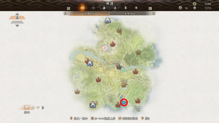 古びた獣狩の札・花桜_入手場所_マップ