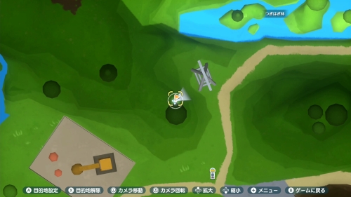 つぎはぎ林の西にある鉄塔の上の紙風船マップ