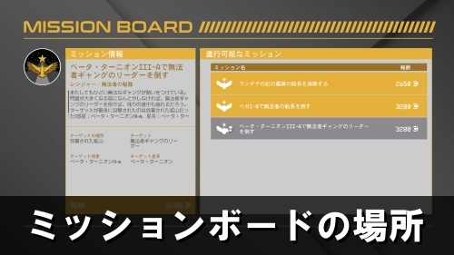 ミッションボードの場所バナー