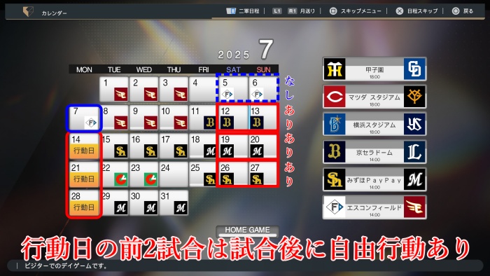 試合後自由行動