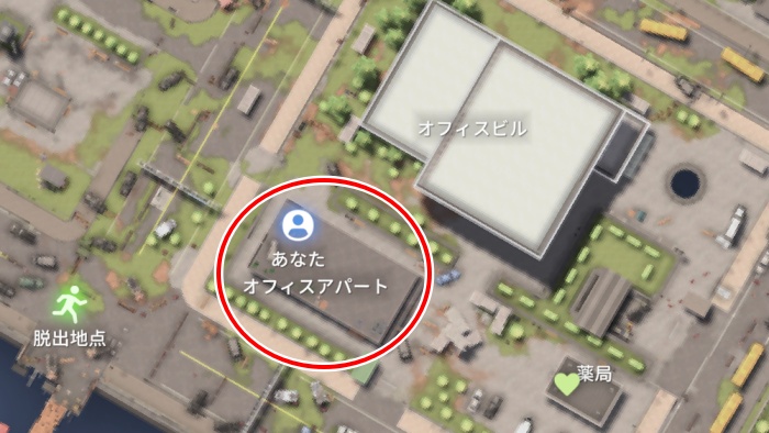 従業員アパート101、102、105号室のカギmap