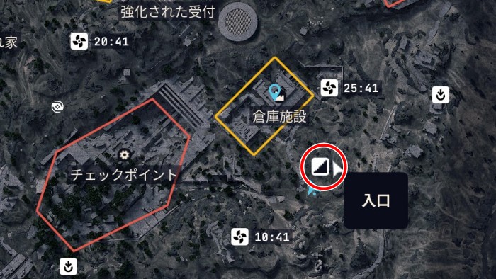 倉庫施設 入口1MAP