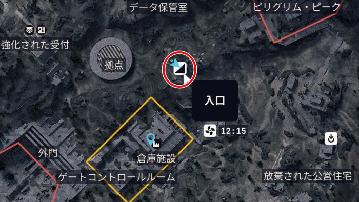 倉庫施設 入口2MAP