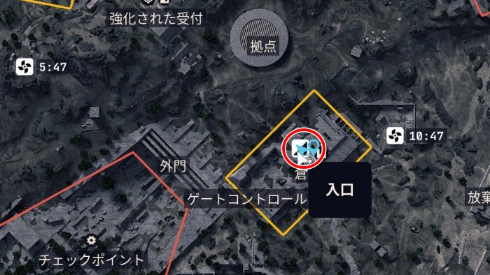 倉庫施設 入口3MAP